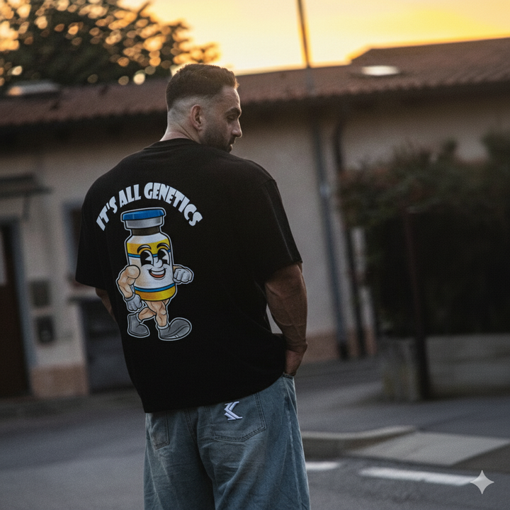 It´s all genetics (Backprint) Oversized Shirt