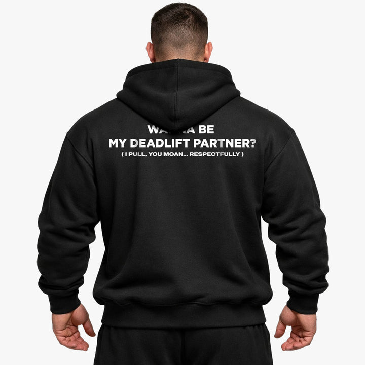 Wanna Be My Deadlift Partner (Backprint) Oversized Hoodie