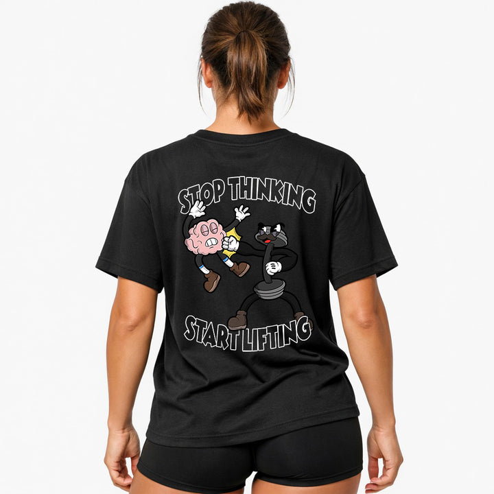 Stop thinking (Backprint) Oversized Shirt