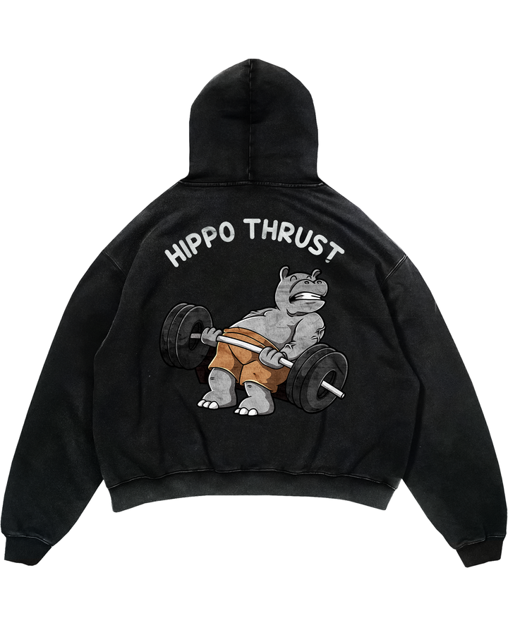 Hippo Thrust (Backprint) Oversized Hoodie